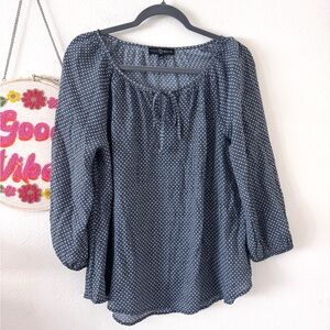 Fred David Navy Polka Dot Blouse